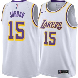 White Eddie Jordan Twill Basketball Jersey -Lakers #15 Jordan Twill Jerseys, FREE SHIPPING