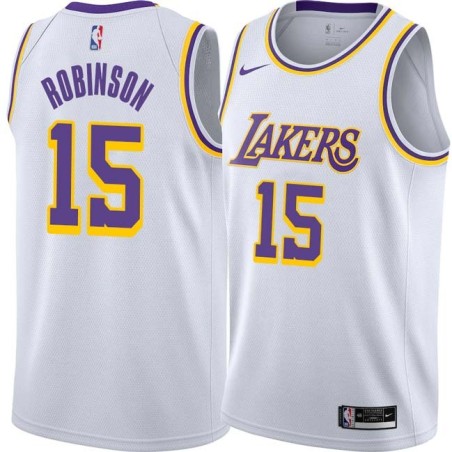 White Thomas Robinson Twill Basketball Jersey -Lakers #15 Robinson Twill Jerseys, FREE SHIPPING