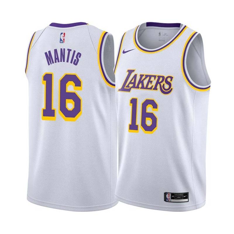 White Nick Mantis Twill Basketball Jersey -Lakers #16 Mantis Twill Jerseys, FREE SHIPPING