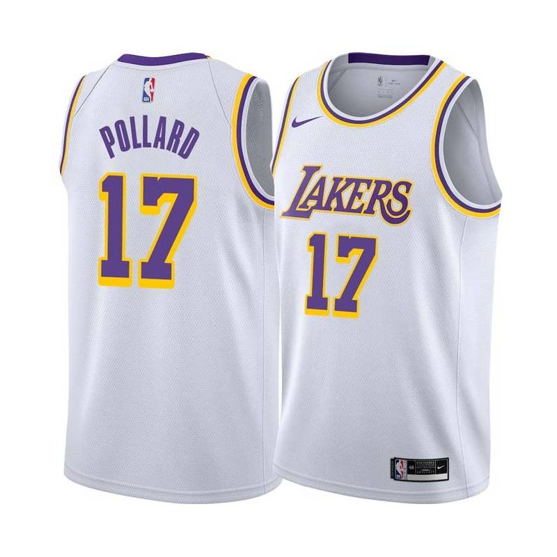 White Jim Pollard Twill Basketball Jersey -Lakers #17 Pollard Twill Jerseys, FREE SHIPPING