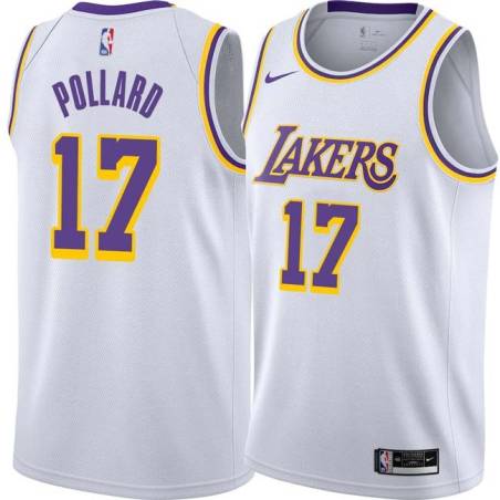 White Jim Pollard Twill Basketball Jersey -Lakers #17 Pollard Twill Jerseys, FREE SHIPPING