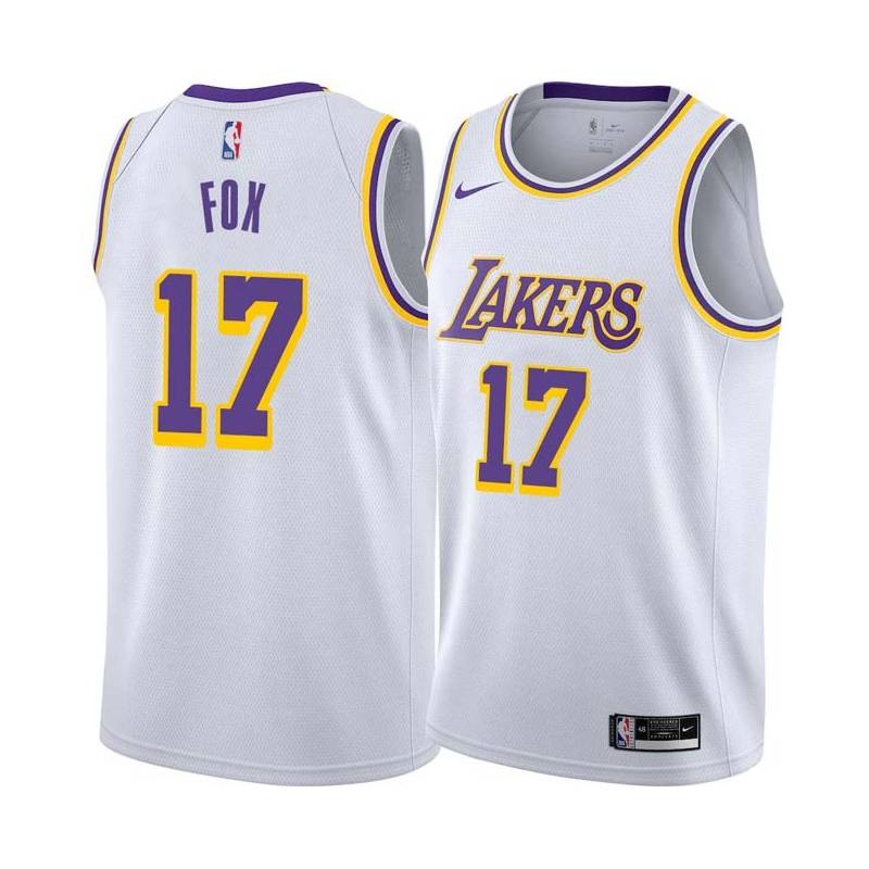 White Rick Fox Twill Basketball Jersey -Lakers #17 Fox Twill Jerseys, FREE SHIPPING