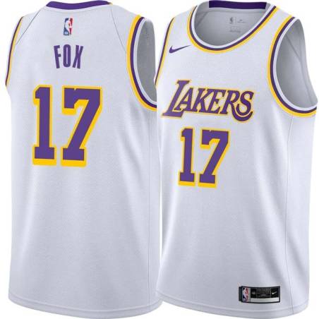 White Rick Fox Twill Basketball Jersey -Lakers #17 Fox Twill Jerseys, FREE SHIPPING