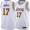 White Roy Hibbert Twill Basketball Jersey -Lakers #17 Hibbert Twill Jerseys, FREE SHIPPING