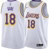 White Pep Saul Twill Basketball Jersey -Lakers #18 Saul Twill Jerseys, FREE SHIPPING