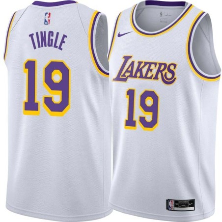 White Jack Tingle Twill Basketball Jersey -Lakers #19 Tingle Twill Jerseys, FREE SHIPPING