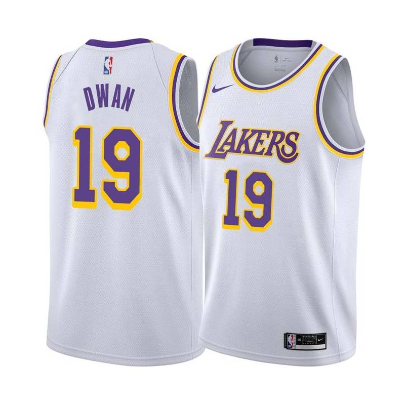 White Jack Dwan Twill Basketball Jersey -Lakers #19 Dwan Twill Jerseys, FREE SHIPPING