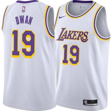 White Jack Dwan Twill Basketball Jersey -Lakers #19 Dwan Twill Jerseys, FREE SHIPPING
