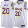 White Bud Grant Twill Basketball Jersey -Lakers #20 Grant Twill Jerseys, FREE SHIPPING