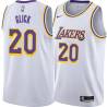 White Normie Glick Twill Basketball Jersey -Lakers #20 Glick Twill Jerseys, FREE SHIPPING