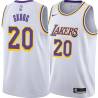 White Whitey Skoog Twill Basketball Jersey -Lakers #20 Skoog Twill Jerseys, FREE SHIPPING