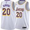 White Tom Hawkins Twill Basketball Jersey -Lakers #20 Hawkins Twill Jerseys, FREE SHIPPING