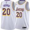 White Donnie Freeman Twill Basketball Jersey -Lakers #20 Freeman Twill Jerseys, FREE SHIPPING