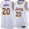 White Allen Murphy Twill Basketball Jersey -Lakers #20 Murphy Twill Jerseys, FREE SHIPPING