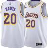 White Milt Wagner Twill Basketball Jersey -Lakers #20 Wagner Twill Jerseys, FREE SHIPPING