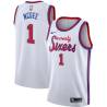 White Classic JaVale McGee Twill Basketball Jersey -76ers #1 McGee Twill Jerseys, FREE SHIPPING