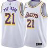 White Ruben Patterson Twill Basketball Jersey -Lakers #21 Patterson Twill Jerseys, FREE SHIPPING