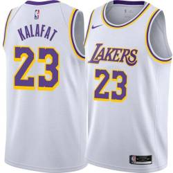 White Ed Kalafat Twill Basketball Jersey -Lakers #23 Kalafat Twill Jerseys, FREE SHIPPING