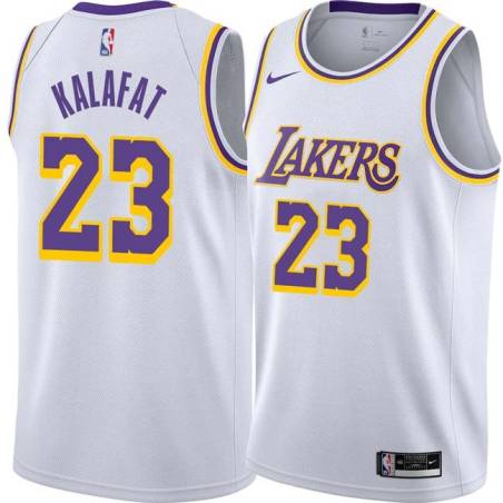 White Ed Kalafat Twill Basketball Jersey -Lakers #23 Kalafat Twill Jerseys, FREE SHIPPING