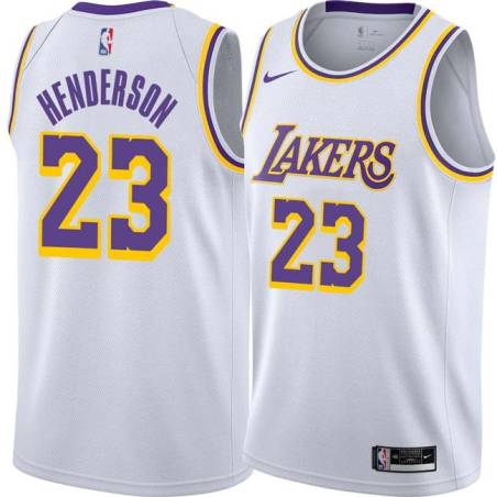 White Jerome Henderson Twill Basketball Jersey -Lakers #23 Henderson Twill Jerseys, FREE SHIPPING