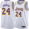 White Herm Schaefer Twill Basketball Jersey -Lakers #24 Schaefer Twill Jerseys, FREE SHIPPING