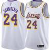 White Dick Schnittker Twill Basketball Jersey -Lakers #24 Schnittker Twill Jerseys, FREE SHIPPING