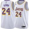 White Gary Alcorn Twill Basketball Jersey -Lakers #24 Alcorn Twill Jerseys, FREE SHIPPING