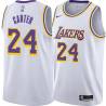 White Butch Carter Twill Basketball Jersey -Lakers #24 Carter Twill Jerseys, FREE SHIPPING