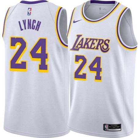 White George Lynch Twill Basketball Jersey -Lakers #24 Lynch Twill Jerseys, FREE SHIPPING