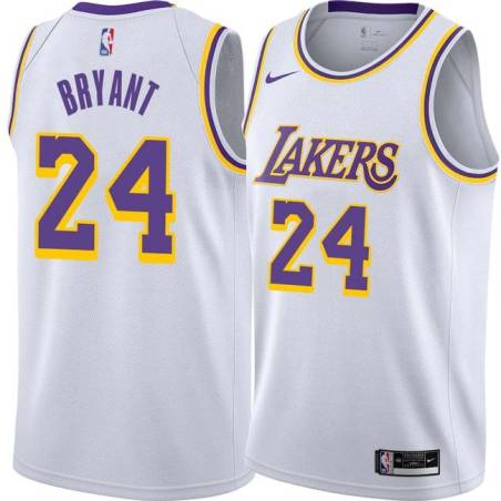 White Kobe Bryant Twill Basketball Jersey -Lakers #24 Bryant Twill Jerseys, FREE SHIPPING
