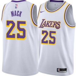 White Ollie Mack Twill Basketball Jersey -Lakers #25 Mack Twill Jerseys, FREE SHIPPING