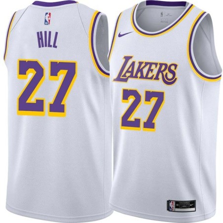 White Jordan Hill Twill Basketball Jersey -Lakers #27 Hill Twill Jerseys, FREE SHIPPING