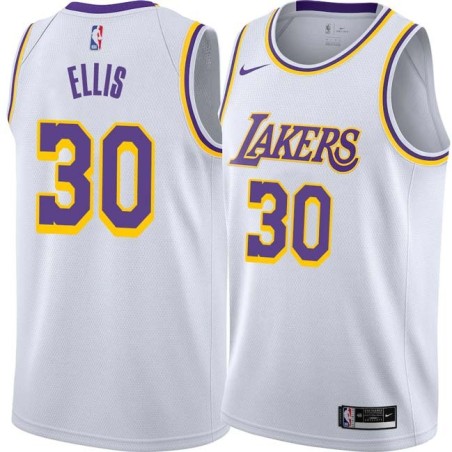 White Boo Ellis Twill Basketball Jersey -Lakers #30 Ellis Twill Jerseys, FREE SHIPPING