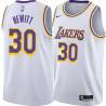 White Bill Hewitt Twill Basketball Jersey -Lakers #30 Hewitt Twill Jerseys, FREE SHIPPING