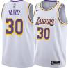 White Fred Hetzel Twill Basketball Jersey -Lakers #30 Hetzel Twill Jerseys, FREE SHIPPING