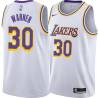 White Cornell Warner Twill Basketball Jersey -Lakers #30 Warner Twill Jerseys, FREE SHIPPING