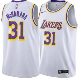 White Mark McNamara Twill Basketball Jersey -Lakers #31 McNamara Twill Jerseys, FREE SHIPPING