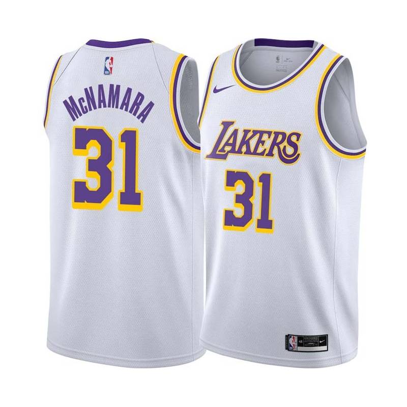 White Mark McNamara Twill Basketball Jersey -Lakers #31 McNamara Twill Jerseys, FREE SHIPPING