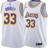 White Hot Rod Hundley Twill Basketball Jersey -Lakers #33 Hundley Twill Jerseys, FREE SHIPPING