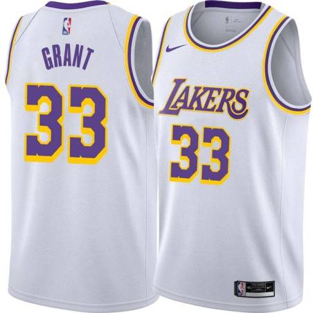 White Travis Grant Twill Basketball Jersey -Lakers #33 Grant Twill Jerseys, FREE SHIPPING