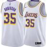 White Rick Roberson Twill Basketball Jersey -Lakers #35 Roberson Twill Jerseys, FREE SHIPPING