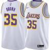 White Tony Brown Twill Basketball Jersey -Lakers #35 Brown Twill Jerseys, FREE SHIPPING