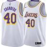 White Jerry Chambers Twill Basketball Jersey -Lakers #40 Chambers Twill Jerseys, FREE SHIPPING