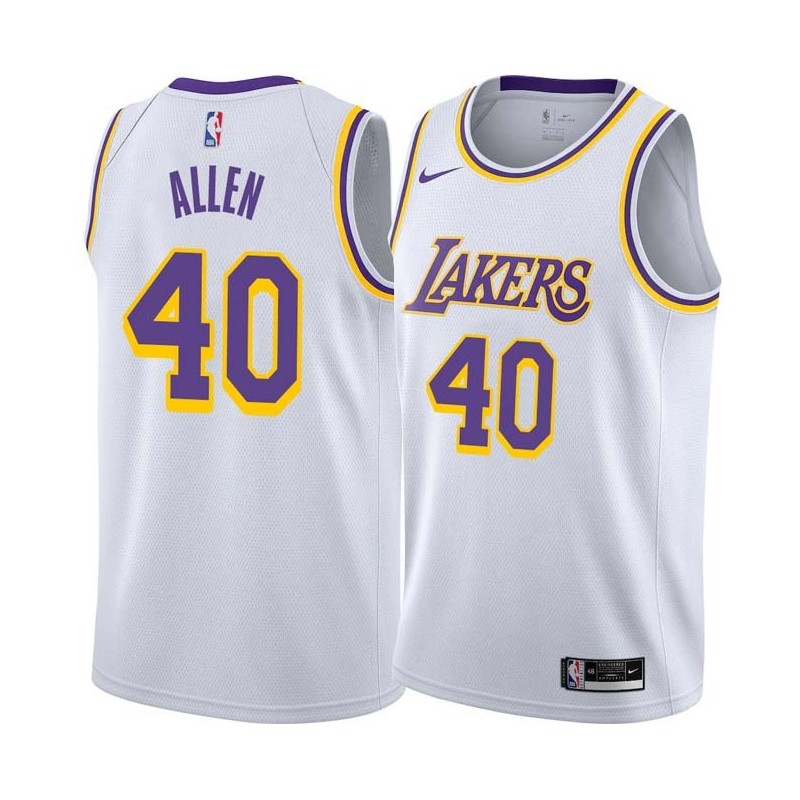 White Lucius Allen Twill Basketball Jersey -Lakers #40 Allen Twill Jerseys, FREE SHIPPING