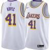 White C.J. Kupec Twill Basketball Jersey -Lakers #41 Kupec Twill Jerseys, FREE SHIPPING