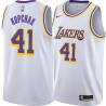 White Mitch Kupchak Twill Basketball Jersey -Lakers #41 Kupchak Twill Jerseys, FREE SHIPPING