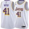 White Swen Nater Twill Basketball Jersey -Lakers #41 Nater Twill Jerseys, FREE SHIPPING