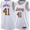 White Elden Campbell Twill Basketball Jersey -Lakers #41 Campbell Twill Jerseys, FREE SHIPPING