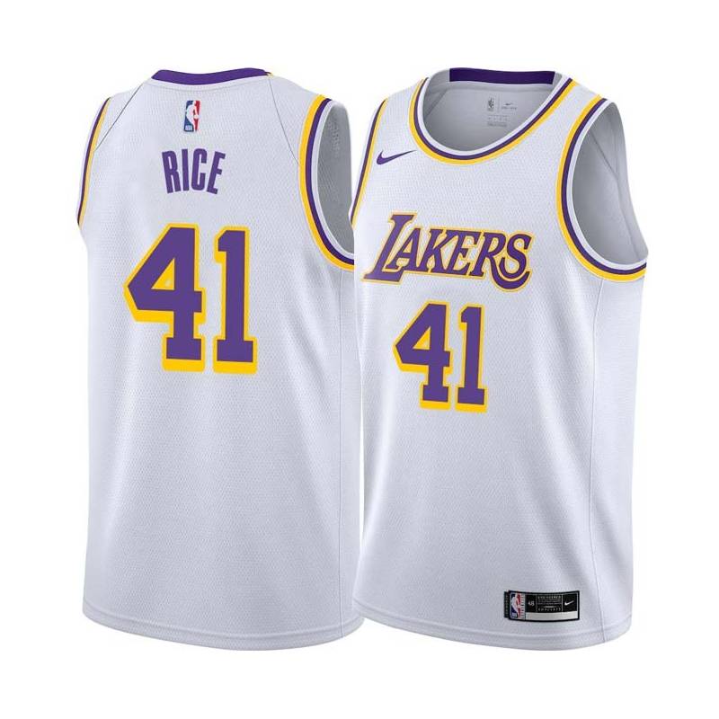 White Glen Rice Twill Basketball Jersey -Lakers #41 Rice Twill Jerseys, FREE SHIPPING