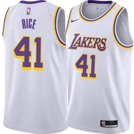 White Glen Rice Twill Basketball Jersey -Lakers #41 Rice Twill Jerseys, FREE SHIPPING